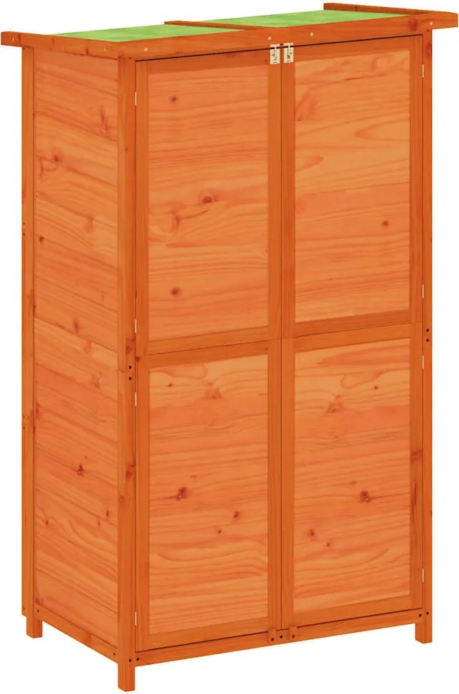 vidaXL barna tömör fenyőfa kerti szerszámtároló 83 x 57 x 140 cm