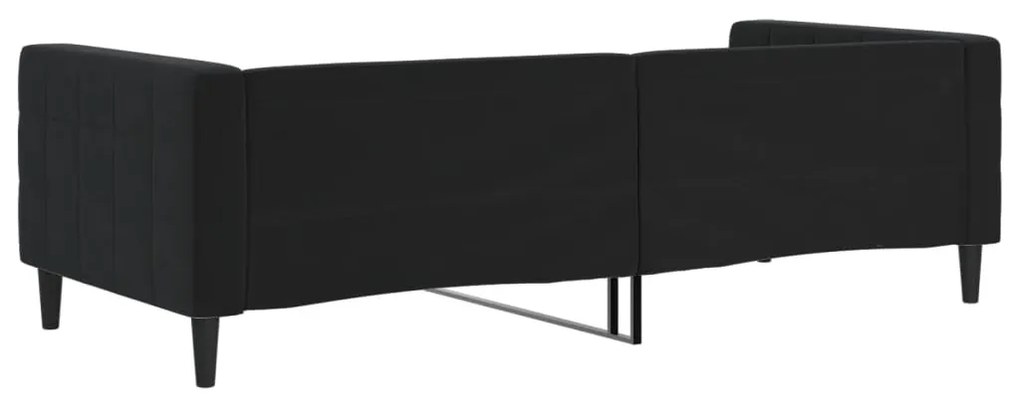 fekete bársony kanapéágy 90 x 190 cm