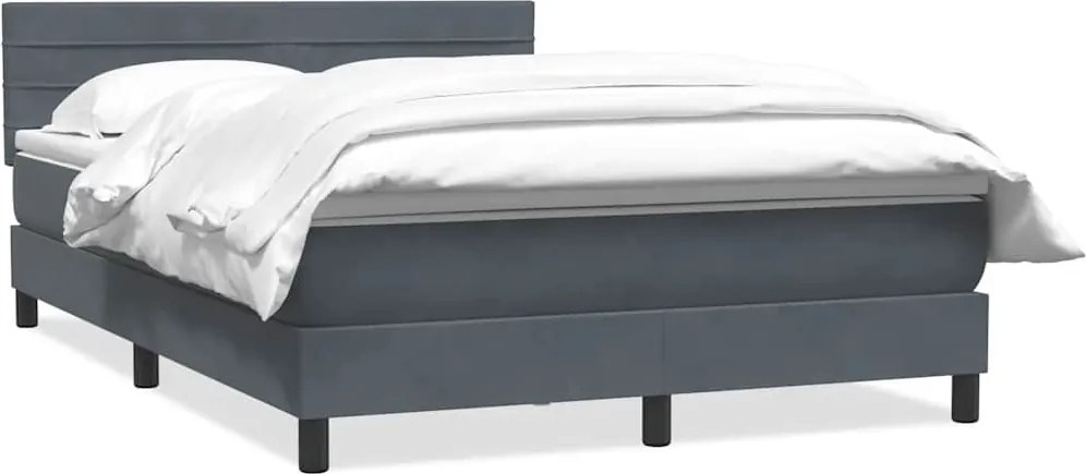 vidaXL sötétszürke bársony rugós ágy matraccal 140x220 cm
