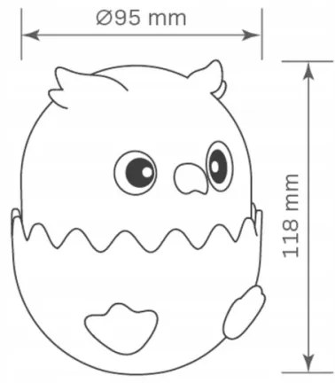 LED RGBW Dimmelhető gyermek érintős lámpa LED/1W/5V USB 1200 mAh bagoly rózsaszín