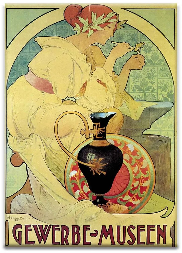 Gewerbe-Museen kerámiakép üvegkép, falikép