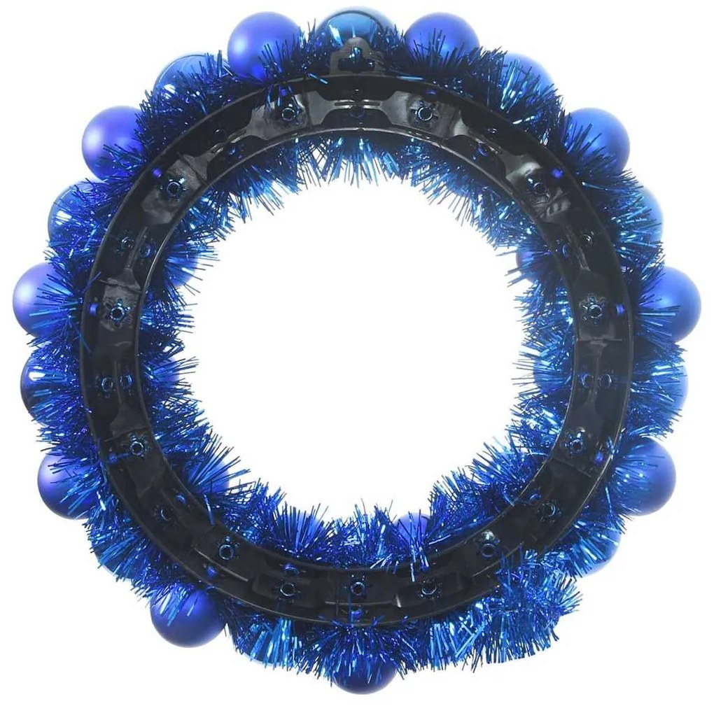 Karácsonyi labda koszorúk 2 pcs Kék 33 x 33 x 7 cm Polisztirol