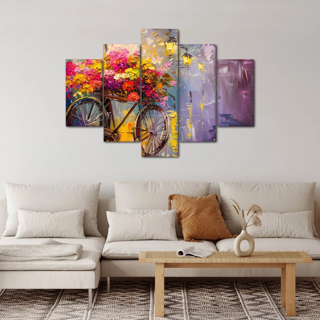Kép - Kerék virágokkal (150x105 cm)