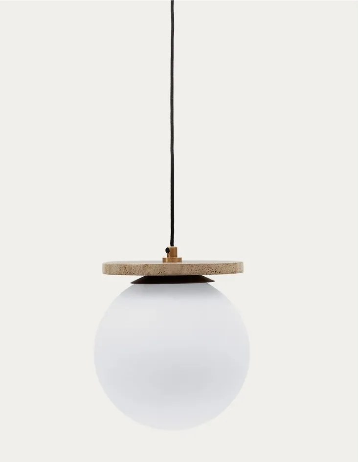 Fehér függőlámpa üveg búrával ø 20 cm Malachi – Kave Home