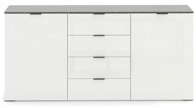 Stone 4 fiókos, 2 ajtós komód fehér 180cm