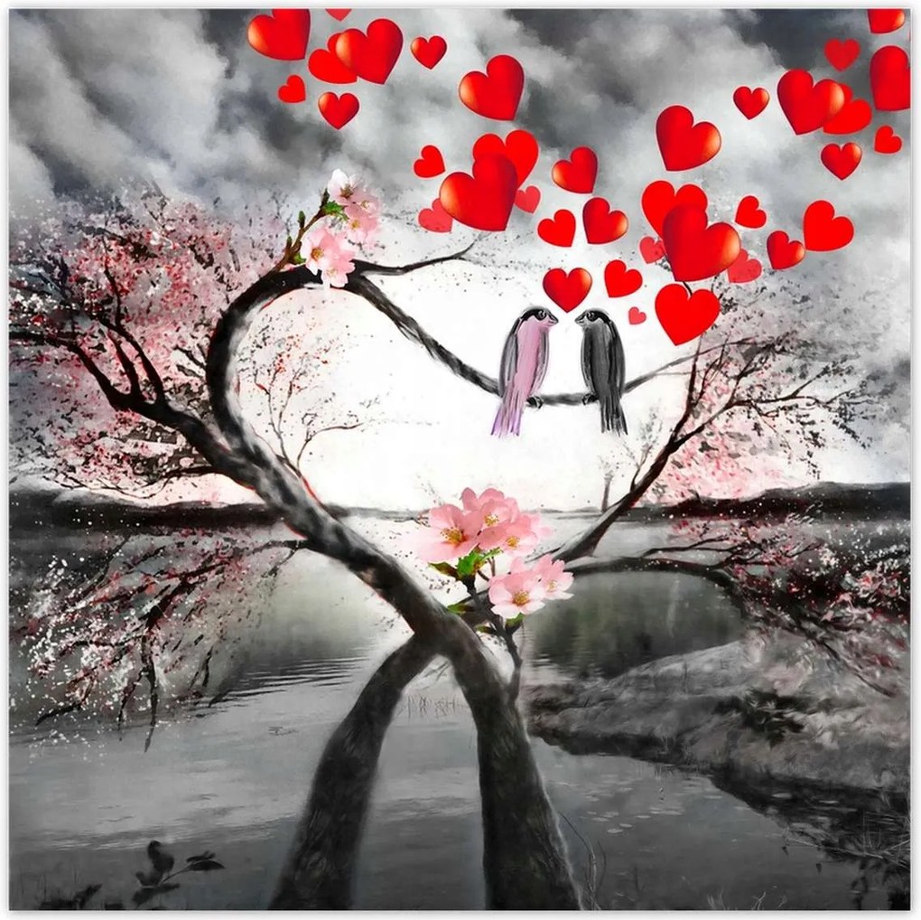 Poszterek 30x30 Szerelmes szívpár