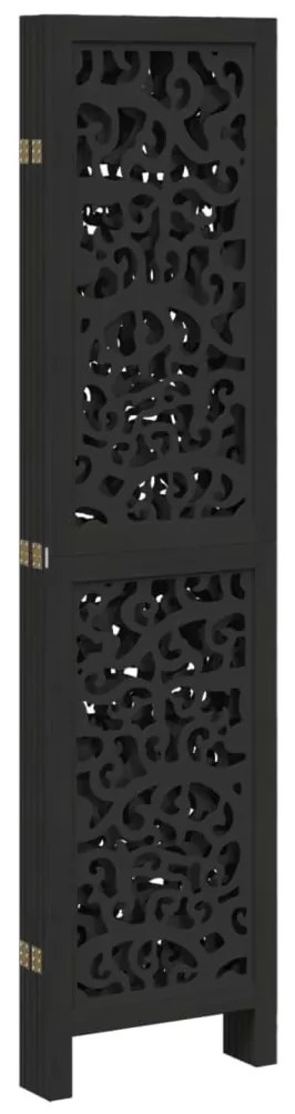 5 paneles fekete tömör császárfa térelválasztó