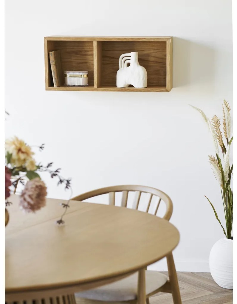 Oshawa fali polc tölgyfa furnér, natúr, 71x20x30 cm