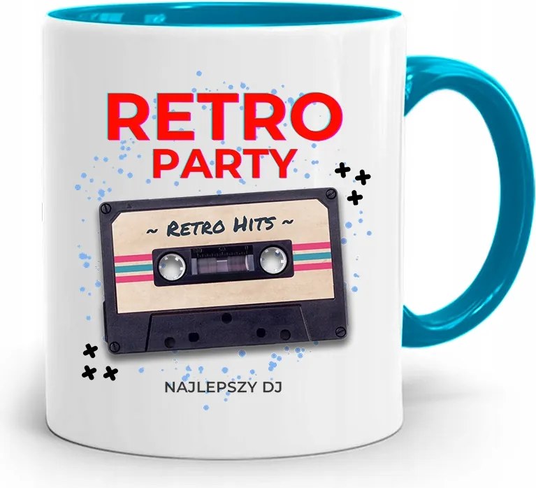 Dja Zene Bögre Kék Retro Party nyomtatott fényképpel