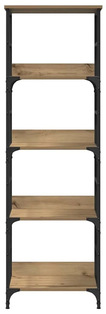 kézműves tölgy színű szerelt fa könyvespolc 50 x 33 x 153 cm