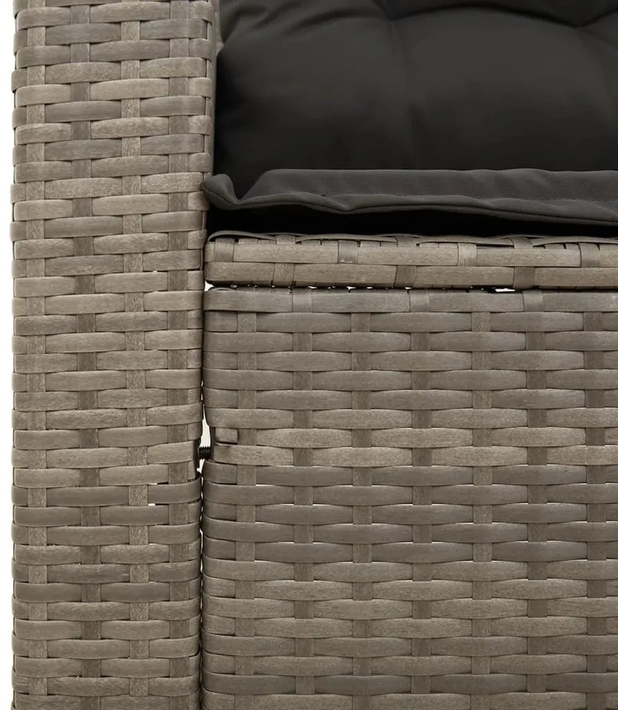 vidaXL 5 részes szürke polyrattan akácfa kerti ülőgarnitúra párnákkal