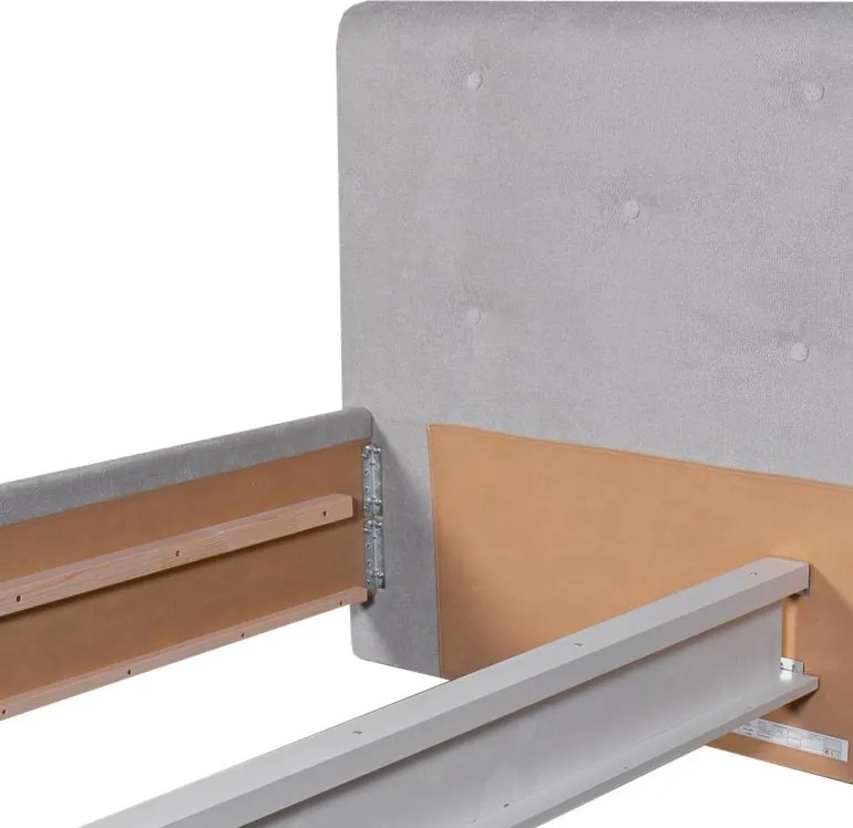 PULSAR kárpitozott ágy + rácsos rács + matrac EMI