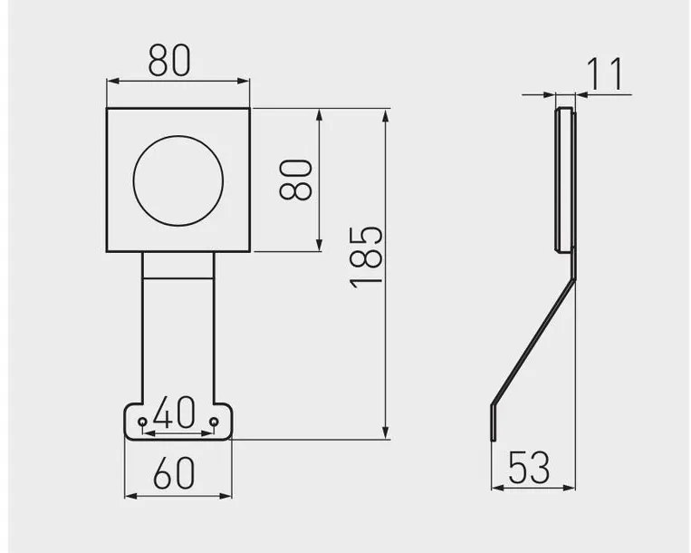 LED Lámpatest, NOELIA, hideg fehér, 80*80mm, felületre szerelhető, 12V, 330lm, 2,6W, kábellel, csatlakozóval