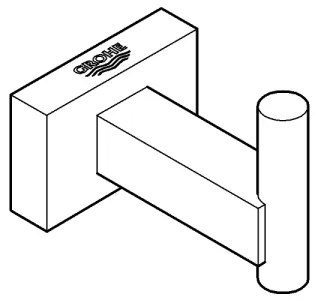 GROHE 40511001 - ESSENTIALS CUBE köntös akasztó, polírozott króm