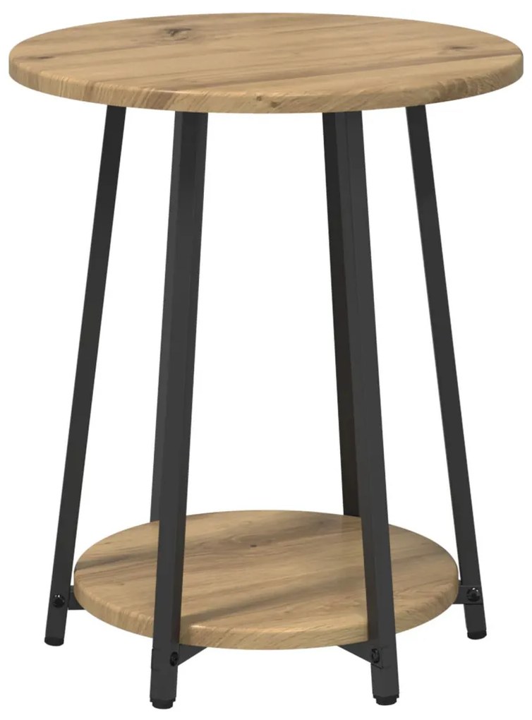 vidaXL Kisasztal készlet polcokkal 2 pcs Artisan tölgy és fekete