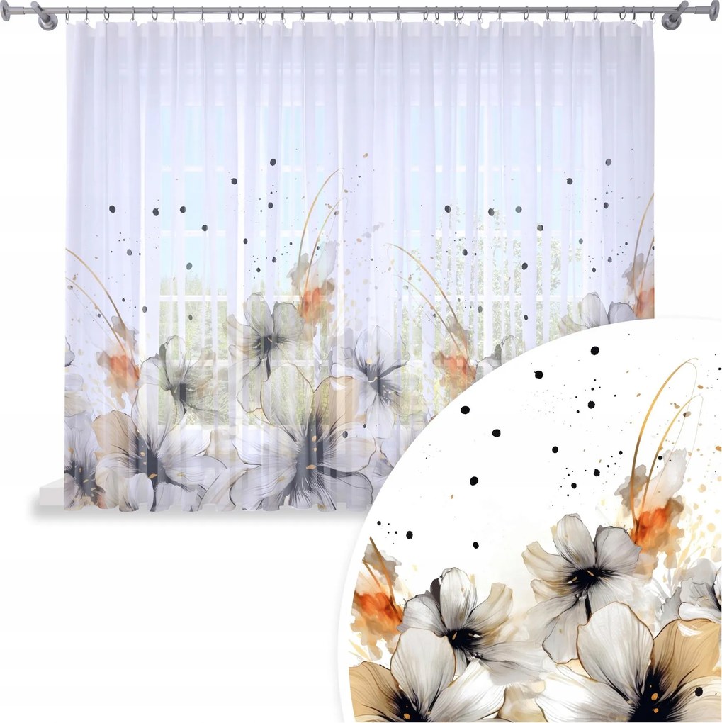 Függöny Kész 300x160 Fátyol Festett Béka Mintás 202