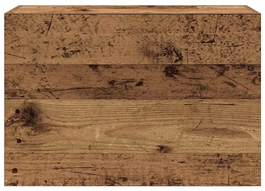 antik fa színű szerelt fa fali fürdőszobaszekrény 60x25x40 cm