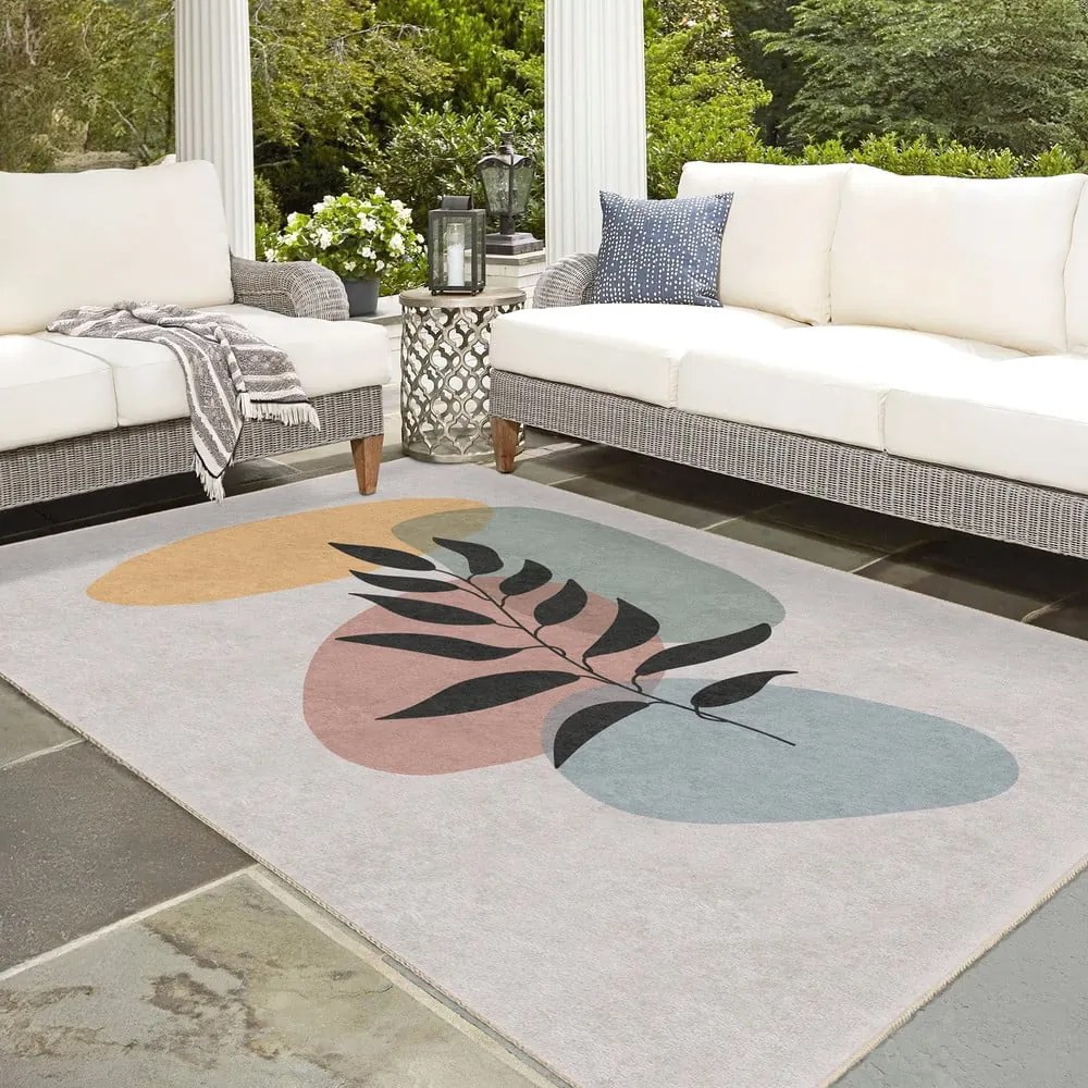 Krémszínű mosható futószőnyeg 80x200 cm Illustrated Autumn – Mila Home