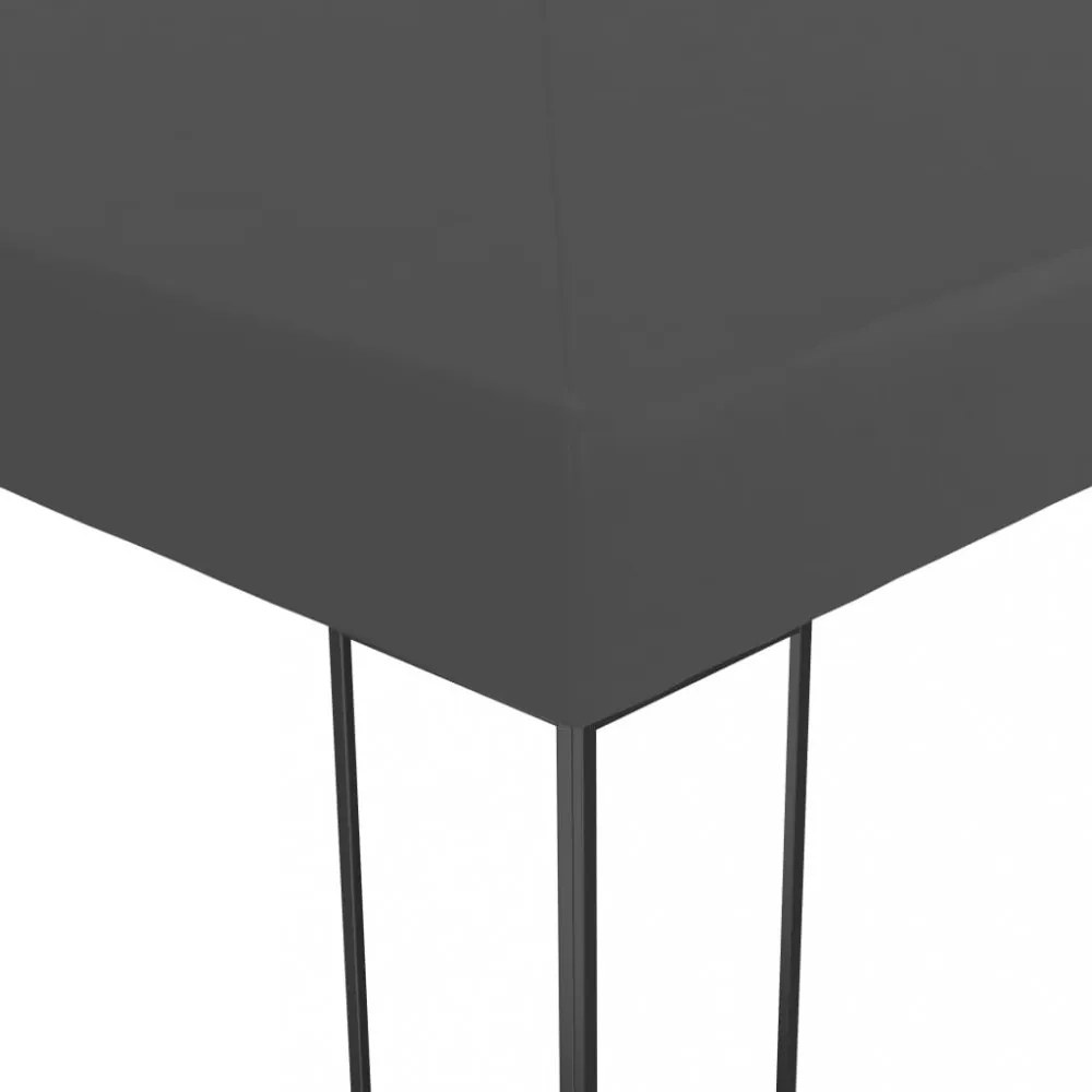 Antracitszürke kerti pavilon LED fényfüzérrel 3 x 3 m