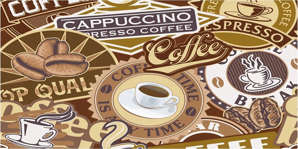 Fotó kép edzett üveg Kávézó 140x70