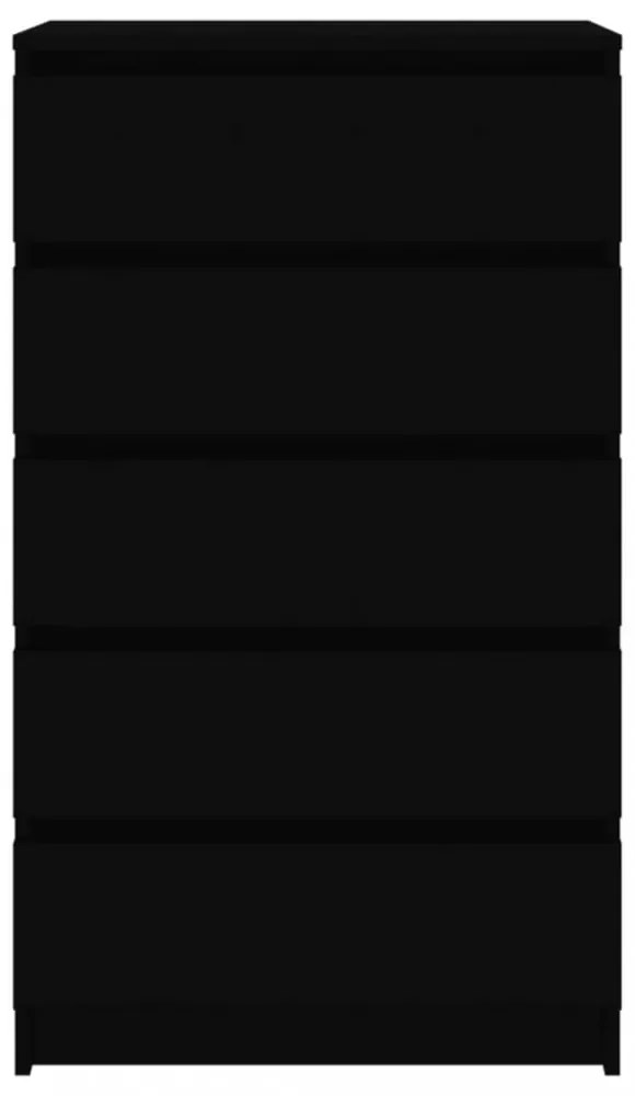 fekete szerelt fa fiókos szekrény 60 x 36 x 103 cm