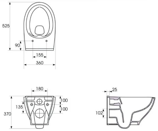 Cersanit K701-147 - Függesztett WC SAVIO ülőkével, kerámia/fehér