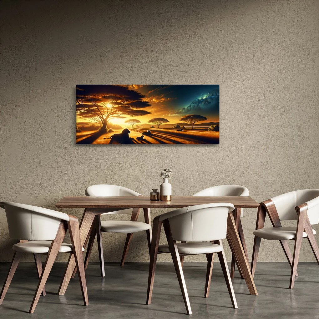 Kép - Pihenő oroszlánok (120x50 cm)