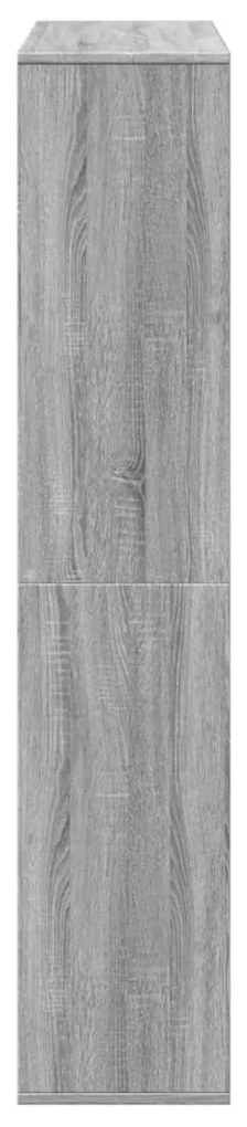 szürke sonoma színű szerelt fa könyvszekrény 102 x 29 x 143 cm