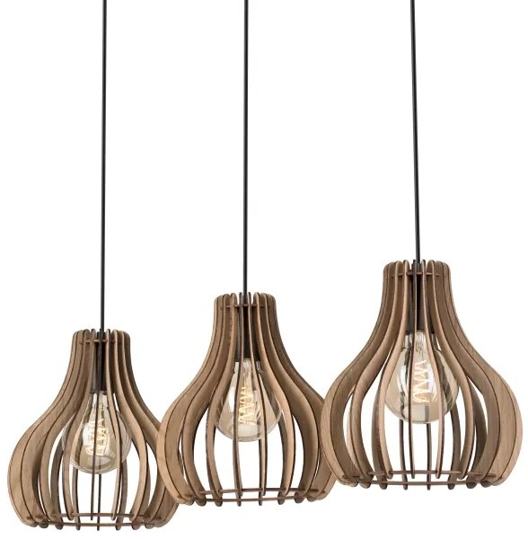 Csillár zsinóron TUCCI 3xE27/15W/230V tölgy/fekete