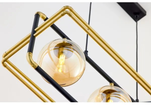 Jupiter 2027 - Csillár zsinóron FIORI 3xG9/10W/230V fekete/arany/bézs