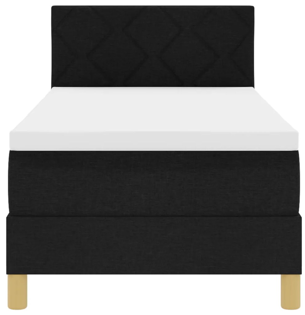 Boxspring ágy matraccal és LED-del - Fekete 80x200 cm Szövet