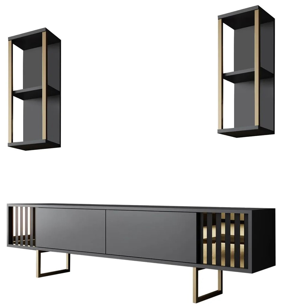 TV szekrény Gold Line - Anthracite, Black