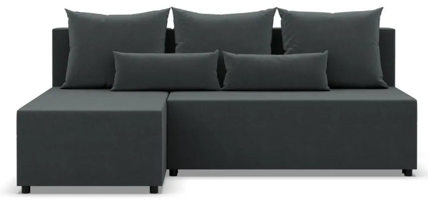 Nobu sarokkanapé, bársony, univerzális oldal, szürke