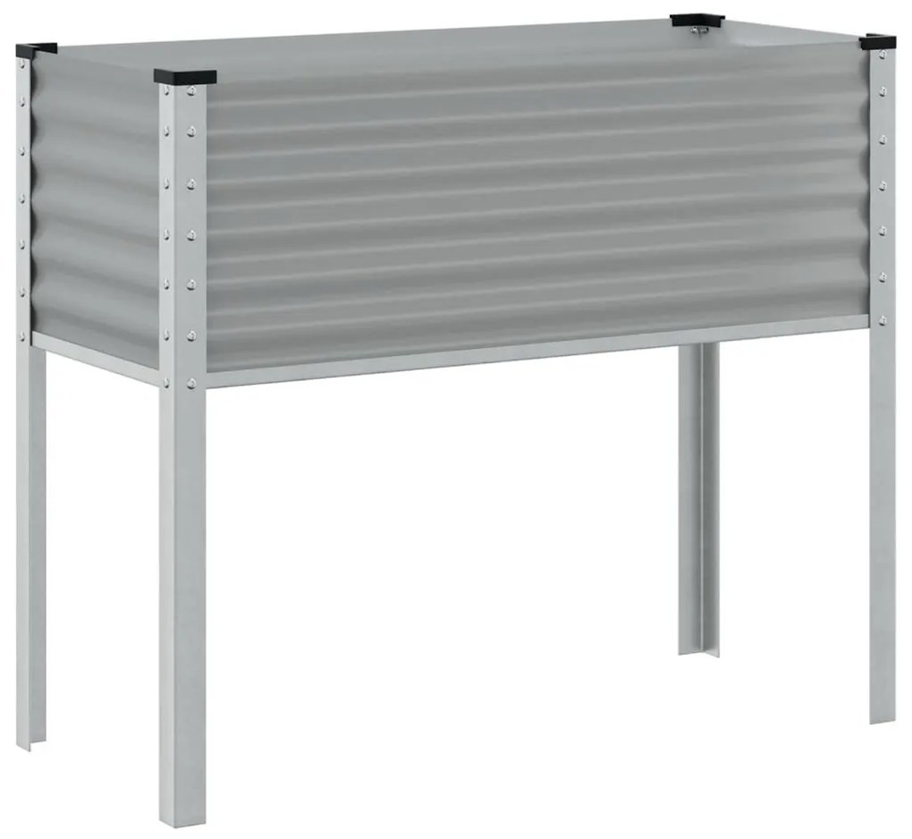 szürke acél kerti növénytartó 100 x 45 x 90 cm