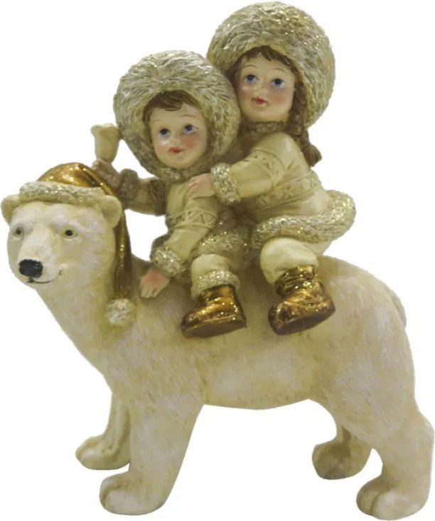 Karácsonyi dekoráció Gyerek figura Fehér 13*7*15 cm 13x7x15 cm