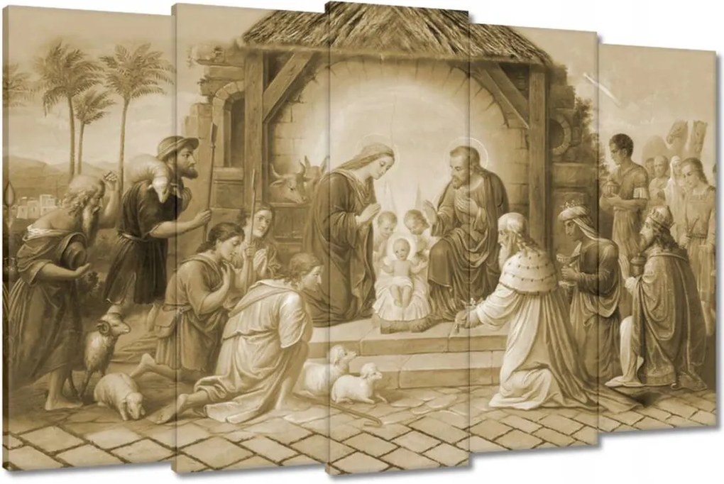 Vászonkép 150x95 Szépia színű jászol