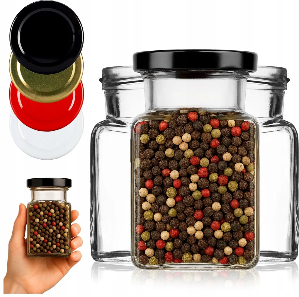 10x Üveg Tároló 150 ML Fűszerekhez Lekvár Méz Lekvárok Gyümölcslevek Só Cukor