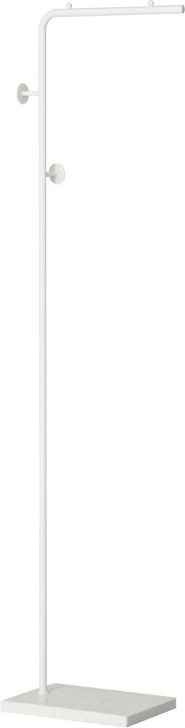 HOMCOM Fém Ruhafogas Márvány Talppal Modern Ruhafogas 2 Kerek Kampóval Hálószobába, Előszobába, 35x25x170 cm, Fehér | Aosom