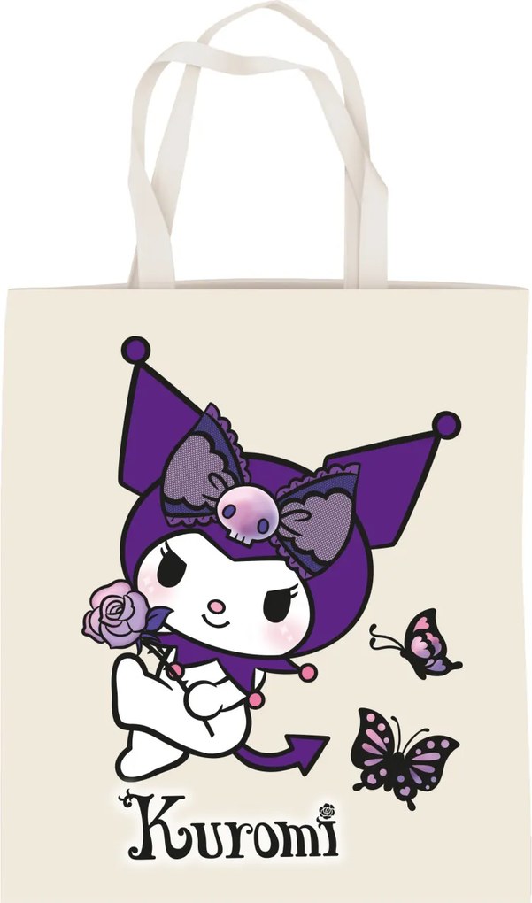 Hello Kitty Kuromi Butterfly vászontáska, bevásárlótáska 44 cm