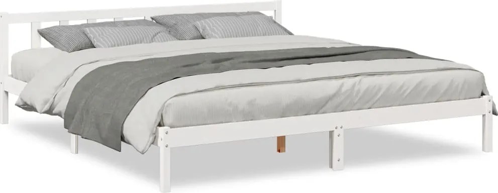 vidaXL fehér tömör fenyő extra hosszú ágykeret matrac nélkül 200x210cm