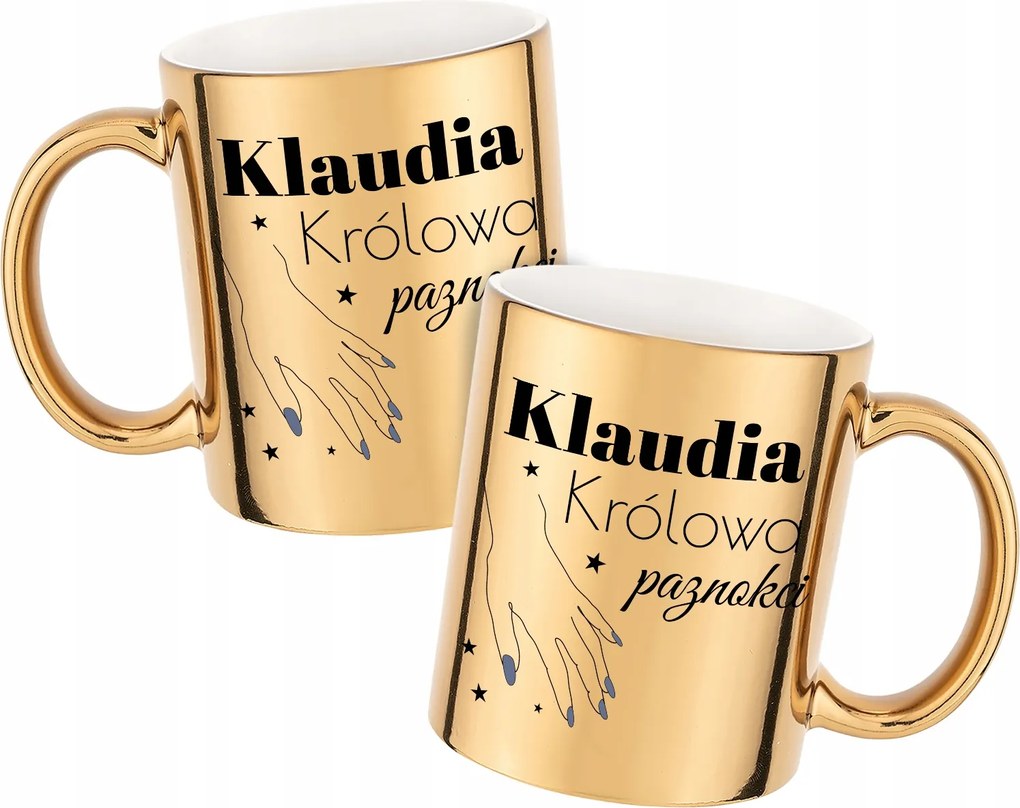 Nyomtatott bögre Körömkirálynő Név Arany metál varázsló