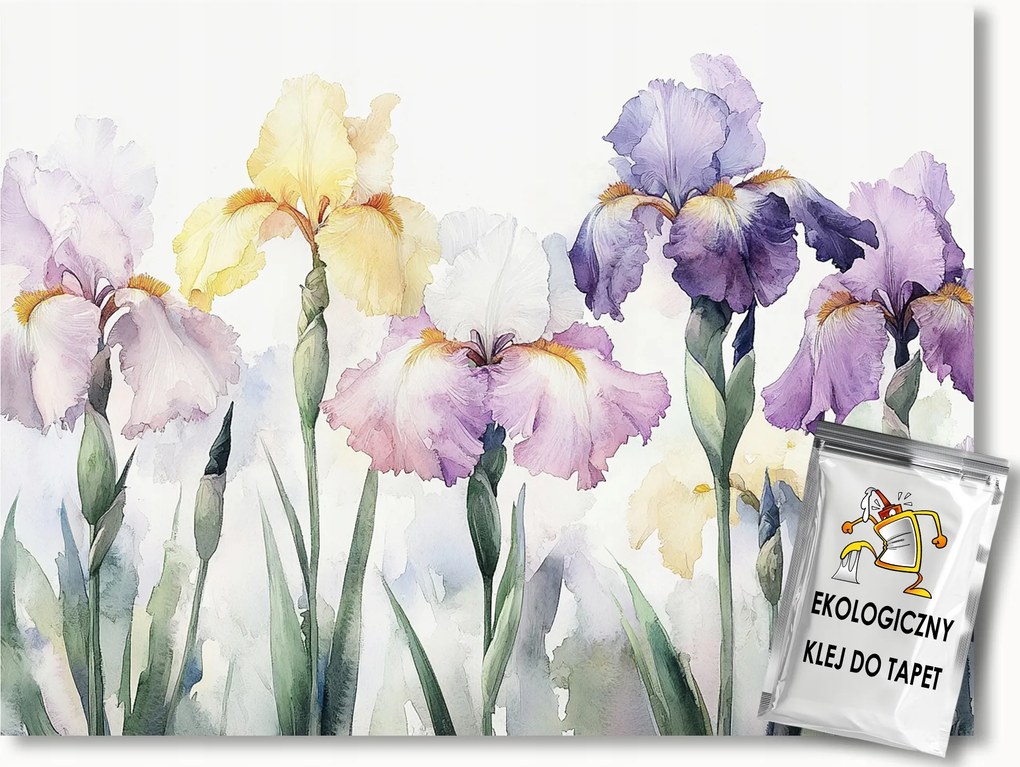 Fotótapéta Flizelina Kert Színes Virágok Írisz Kastély 250x175 ragasztó