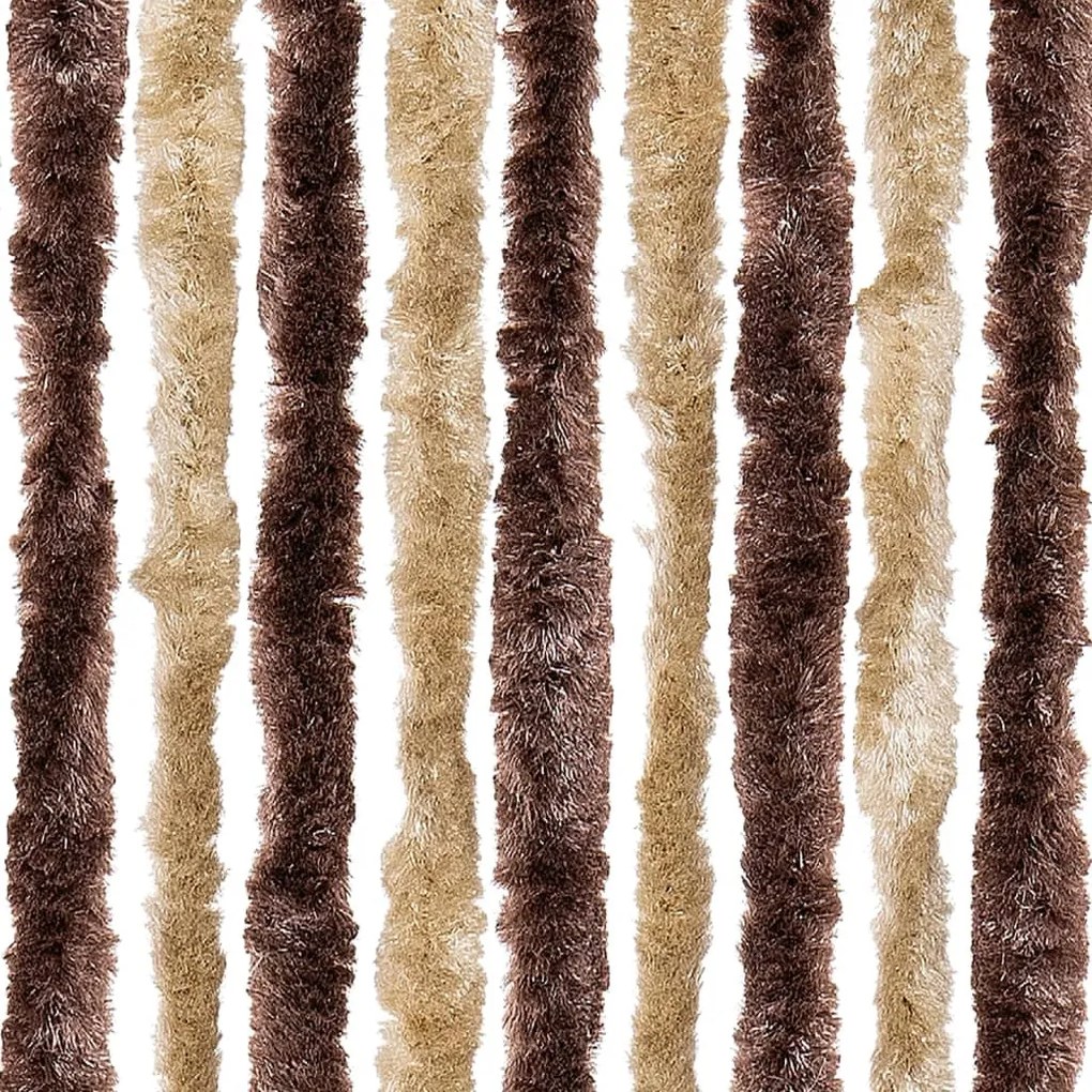bézs és világosbarna zsenília rovarfüggöny 90 x 200 cm