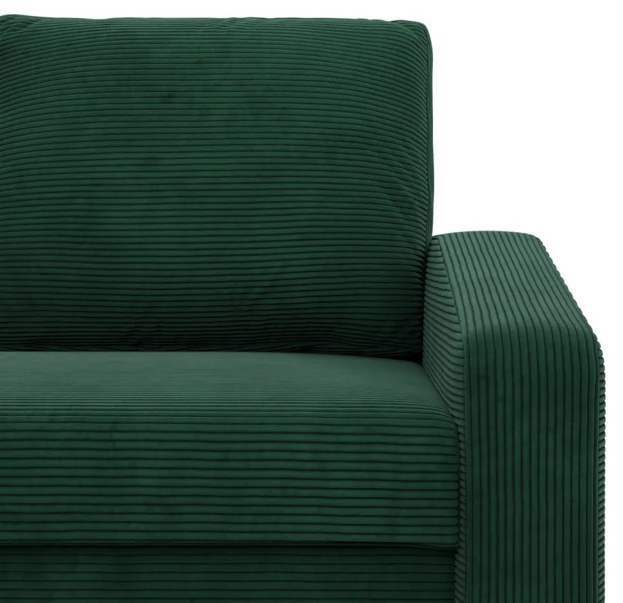 Zeus kanapé, kordbársony, hab töltet, döntött kartámasz, zöld