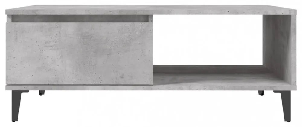 betonszürke szerelt fa dohányzóasztal 90 x 60 x 35 cm