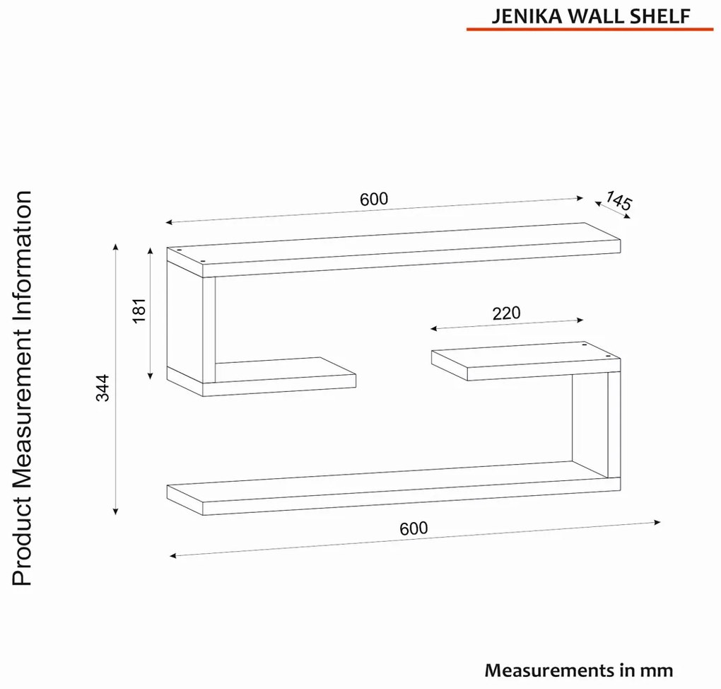 Jenika White polc, 2 db