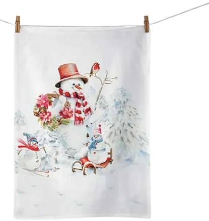 Karácsonyi hóemberes konyharuha pamut Sporty Snowmen