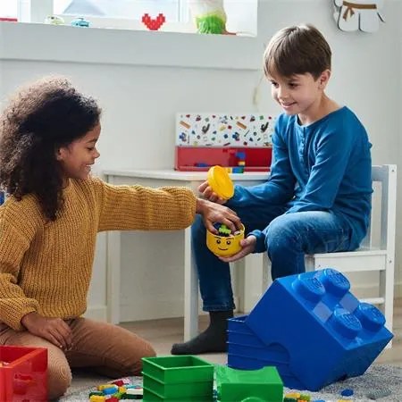 Tárolódoboz, fiókos, LEGO Brick, kék (L40051731)