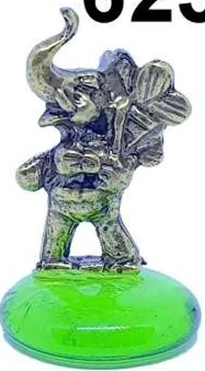 Fém Figura Szerencse Elefánt Színes Kővel