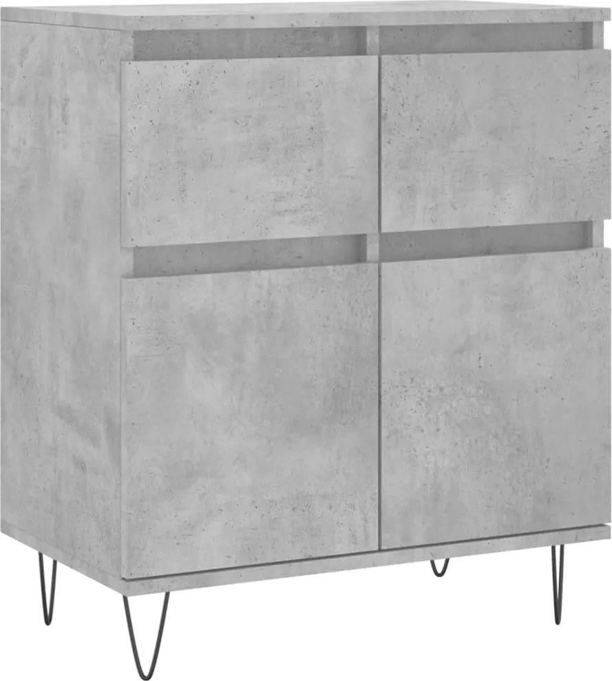 vidaXL betonszürke szerelt fa tálalószekrény 60 x 35 x 70 cm